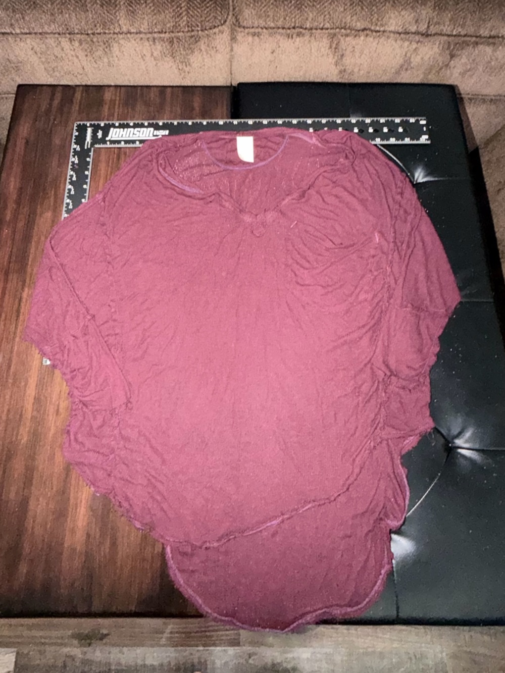Free People ~ We The Free Crewneck in Burgundy Oversized Lightweight